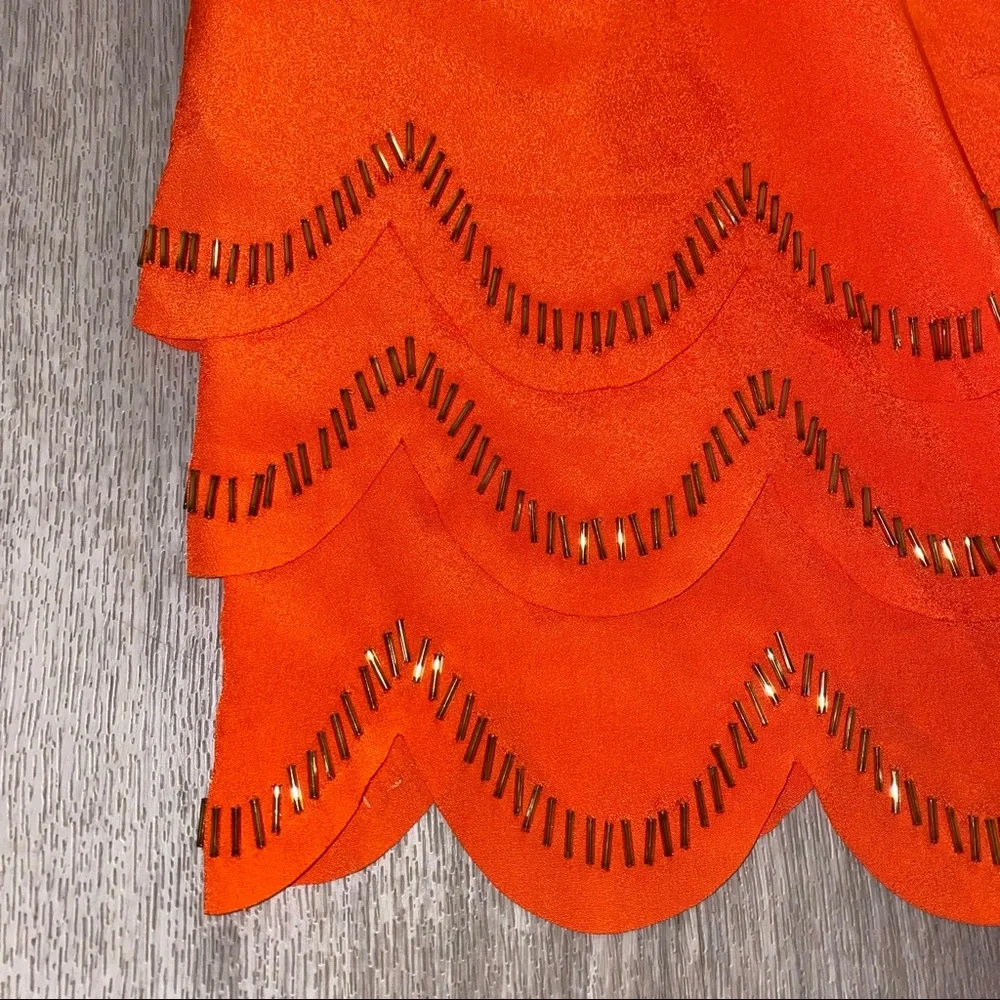 Ted Baker Orange and gold beaded dress